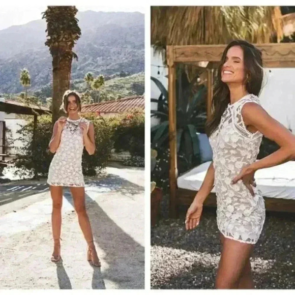 Helen Owen x AQUA Embroidered Sheath Dress XS - Picture 1 of 8